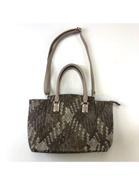 Taupe multi-tonal neutral NEW handbag double handle with long strap